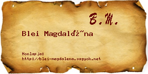 Blei Magdaléna névjegykártya